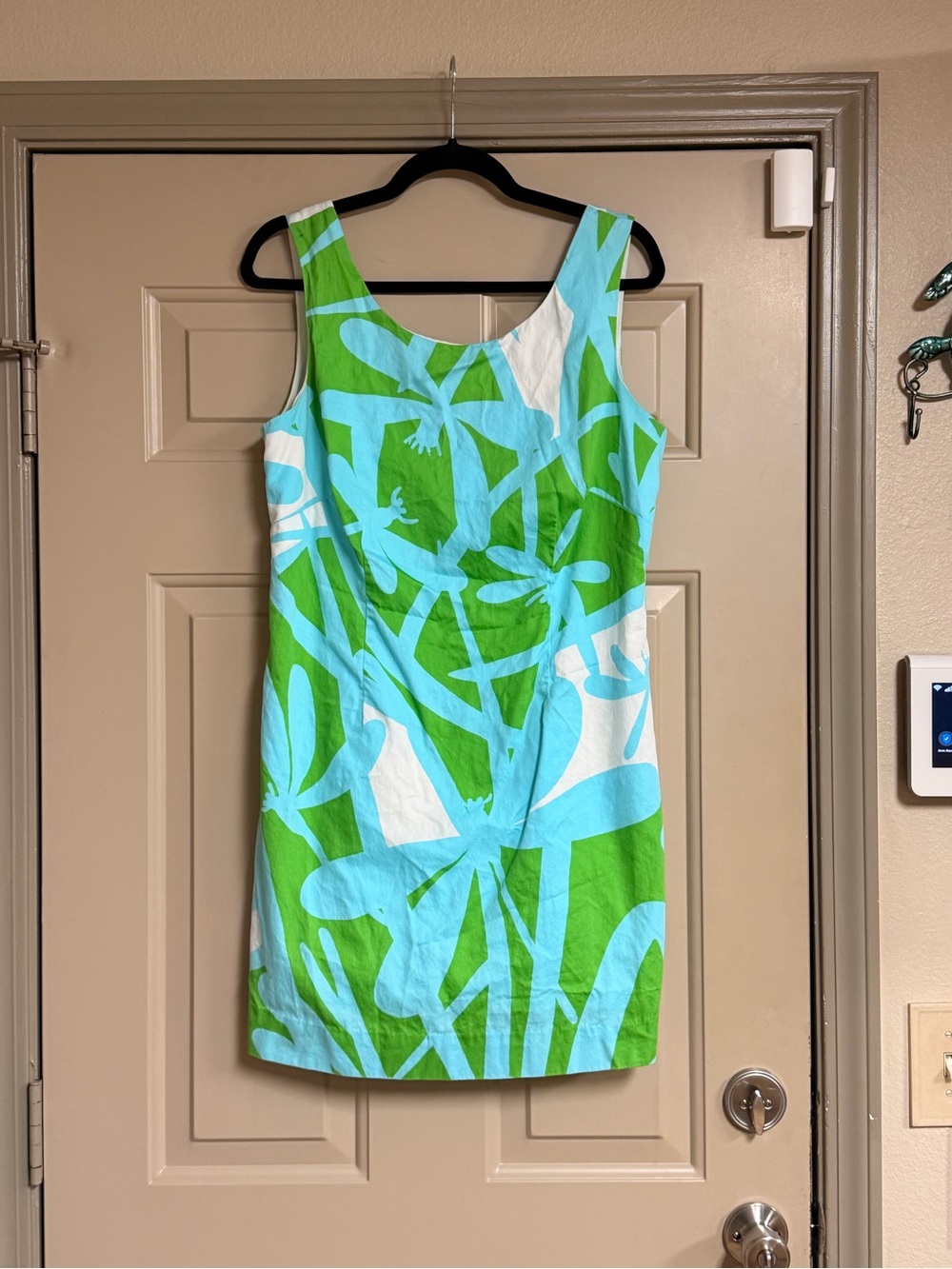 Lilly Pulitzer Women Size 12 Green, Blue & White Dragonfly Short Shift Dress